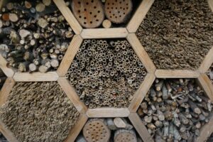 Hexagon shaped bug hotel