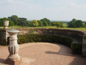 Killerton house parkland blending with the wooed landscape beyond