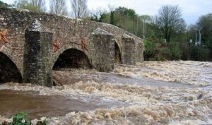 High flowing river