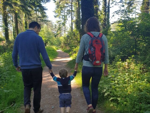 family in the woods